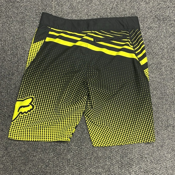 FOX H20 Racing Motorcross Board Shorts Swim Trunks Pull on Black Yellow Size 32 - Picture 4 of 4